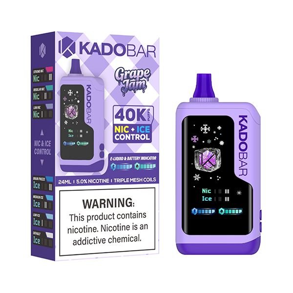 Grape Jam Kado Bar NI40K Ice+Nic Control Vape 1 Grape Jam Kado Bar NI40K Ice+Nic Control