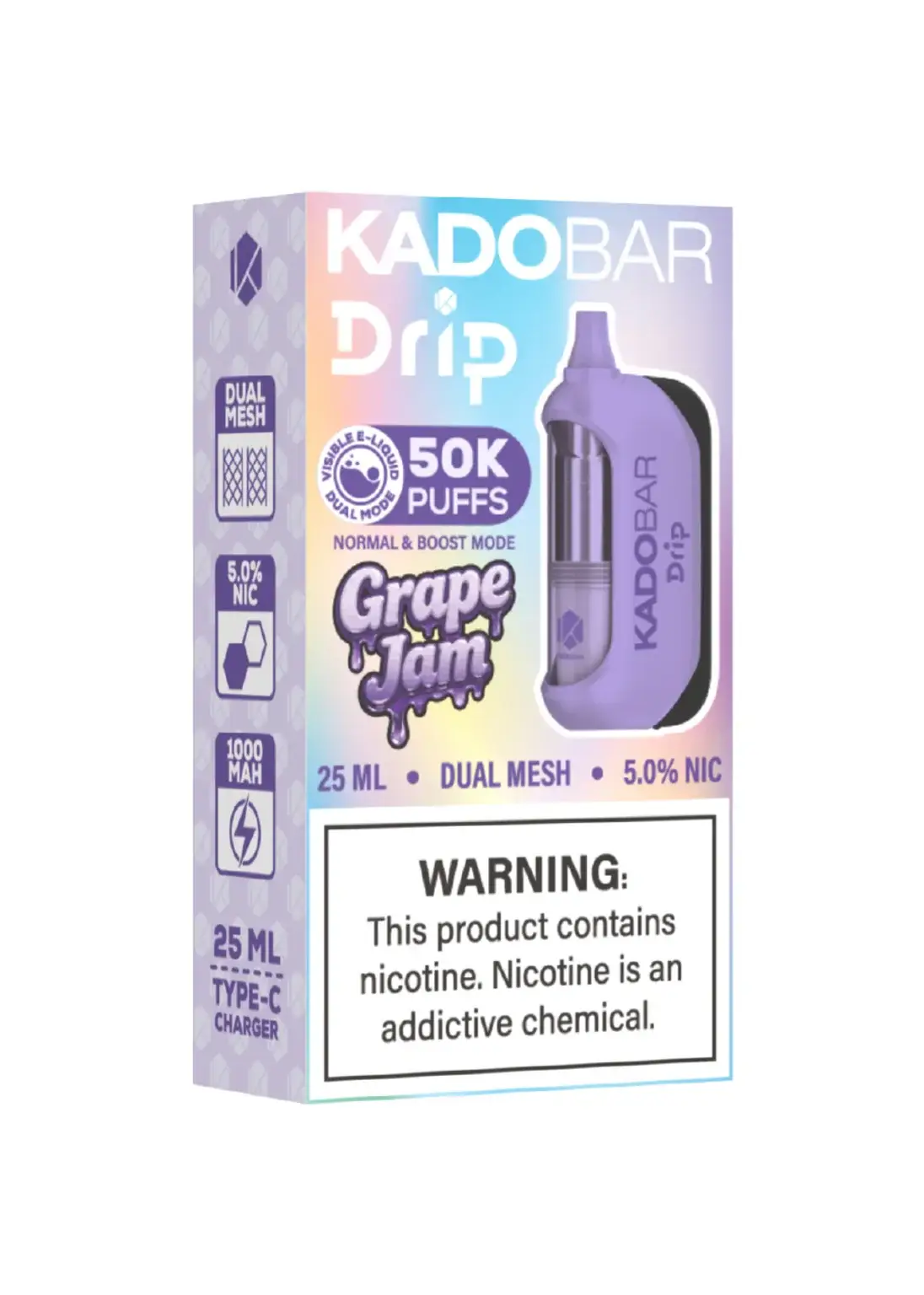 Grape Jam-Kado Bar Drip 50K Disposable Vape 1 Grape Jam-Kado Bar Drip 50K Disposable Vape